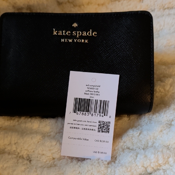 Kate Spade Black Card Holder with Gold Accents - Picture 5 of 5